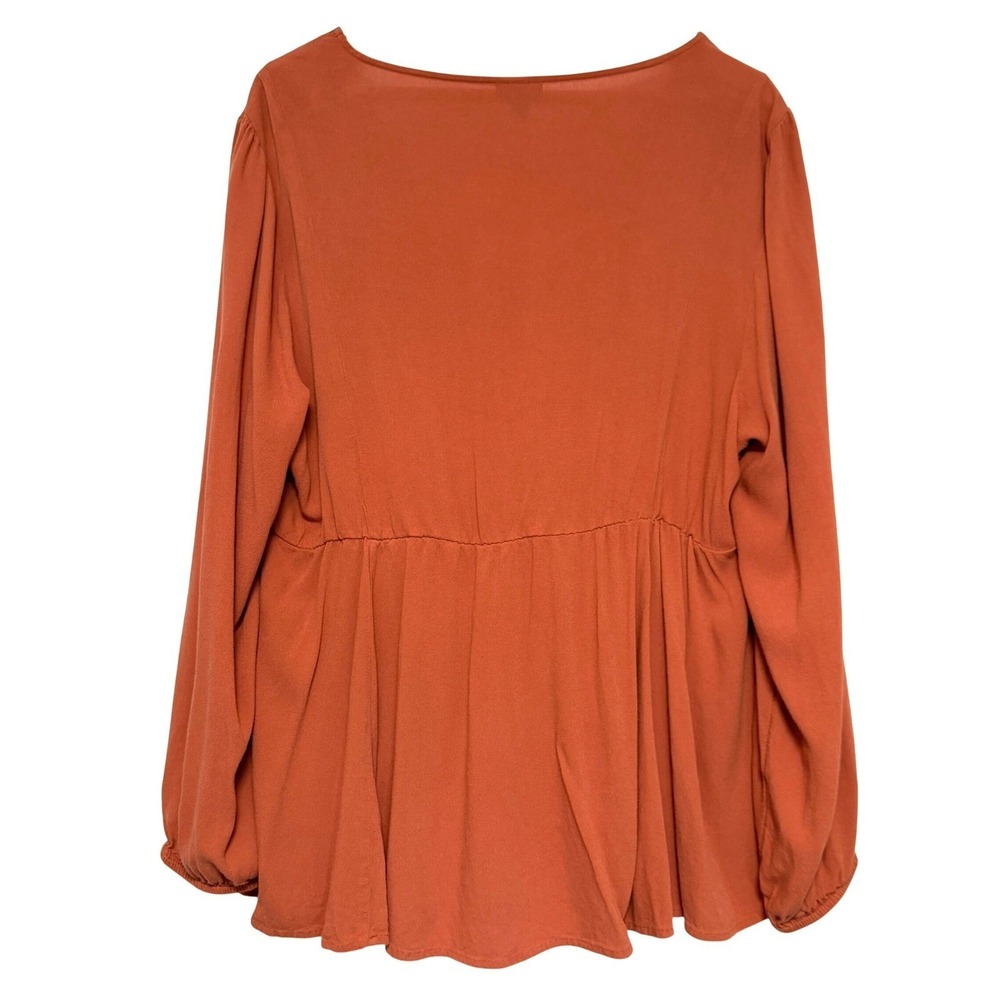 Torrid Tunic Top Boho Embroidered Womens 2 Orange Renfair Long Sleeve Blouse - Picture 5 of 10